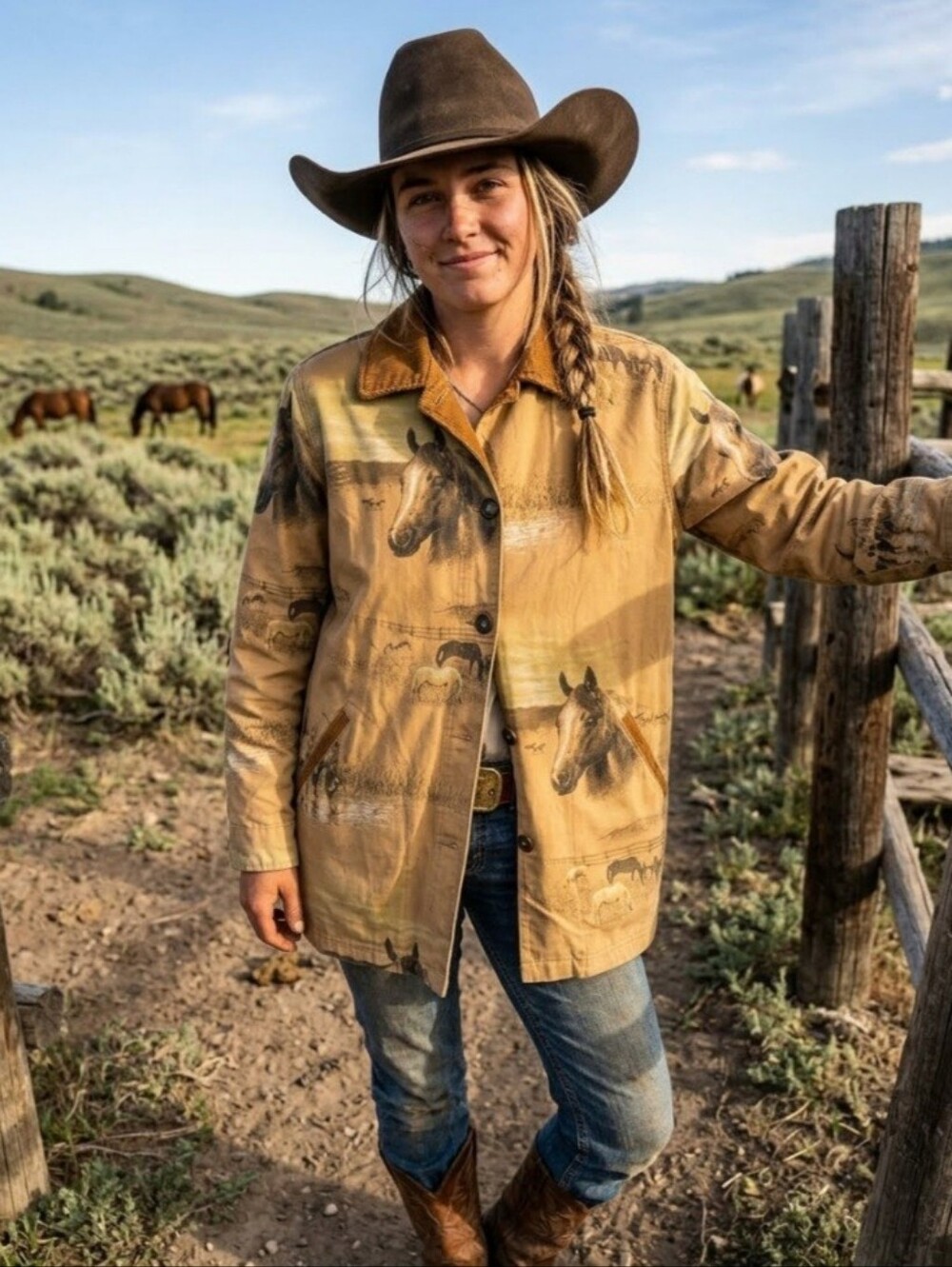 VINTAGE BITS AND BRIDLE WOMEN’S MEDIUM BARN JACKET.